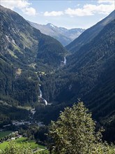 View of the Krimml Waterfalls from the Gerlos Pass