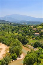 View from the village of Vaison-la-Romaine on the river Ouveze