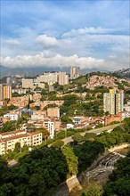 View of the Robledo and Los Colores neighbourhoods in Medellin