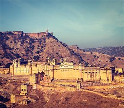Vintage retro hipster style travel image of famous Rajasthan landmark