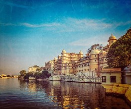 Vintage retro hipster style travel image of romantic India luxury tourism concept background