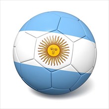 Soccer footbal ball with Argentina flag isolated on white background