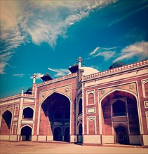 Vintage retro effect filtered hipster style travel image of Humayun's Tomb complex