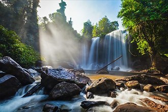 Tropical waterfall Phnom Kulen
