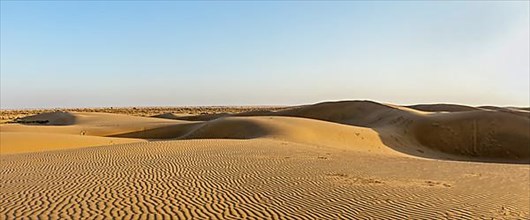 Panorama of dunes in Thar Desert. Sam Sand dunes