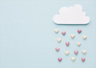 Top view cloud with valentines day hearts. Resolution and high quality beautiful photo