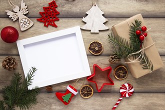Top view christmas frame mock up. Resolution and high quality beautiful photo