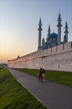 Kul Sharif Mosque in the Kremlin at sunset