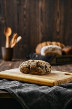 Artisan rye bread with dried apricots
