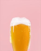Glass with beer having foam