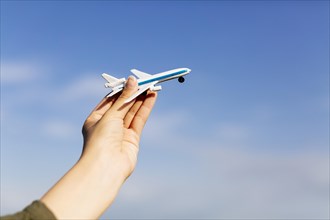 Toy plane hand. Resolution and high quality beautiful photo