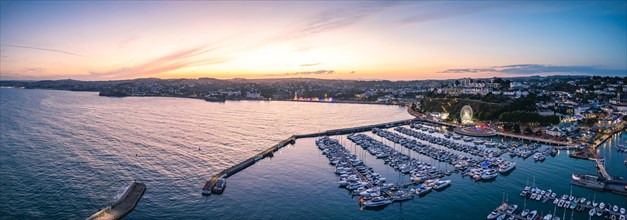 Sunset over Torquay Harbour and Marina