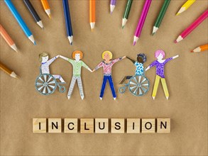Multi ethnic disabled people community inclusion concept. Resolution and high quality beautiful photo