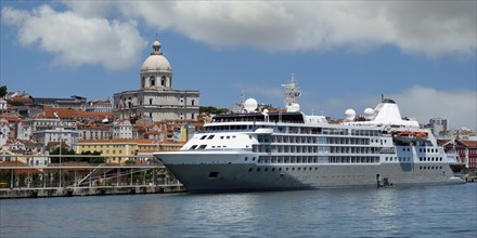 Cruise ship anchored at the terminal in front of the National Pantheon