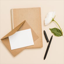 Top view envelope flower book. Resolution and high quality beautiful photo