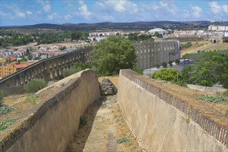 16th century Amoreira aqueduct viewed from the ramparts