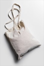 Flat lay tote bags arrangement