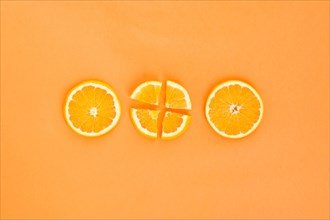 Three orange slices. Resolution and high quality beautiful photo