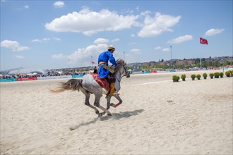 Turkish man and horseman ethnic clothes examples
