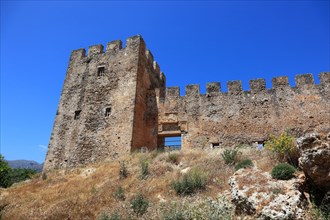 Frangokastello Fortress on the south coast of the Mediterranean island