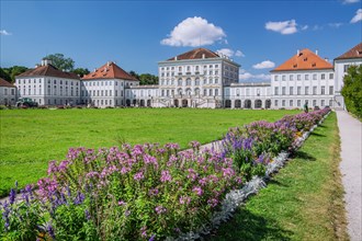 Flower borders on the city side of Nymphenburg Palace