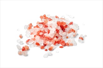 Pink Himalayan salt isolated on white background