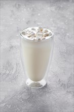 Milkshake with vegetable whipped cream foam