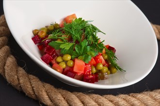 Traditional russian salad of beetroot