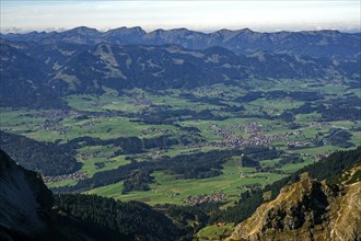 View from Nebelhorn to Allgaeu Alps