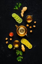 Composition with tonic drink with ginger