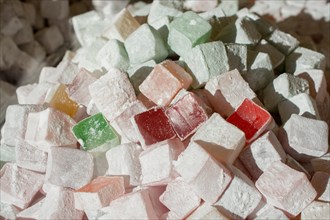 Load of traditional turkish delight lokum candy