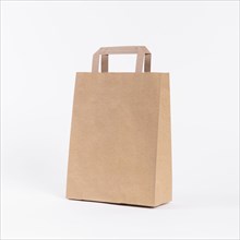 Paper carrier bag shopping white background