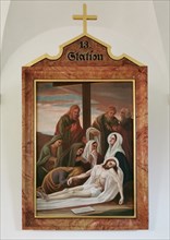 Stations of the Cross by an unknown artist in the ambulatory of the Catholic pilgrimage church of the Holy Trinity in Kappl