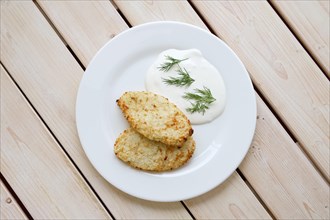 Soy and carrot lean cutlet with sour cream