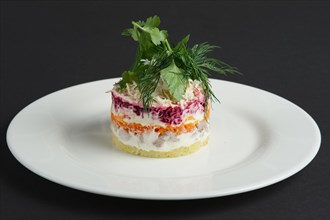 Salad herring with beetroot
