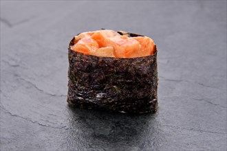 Macro photo of nigiri shrimp