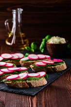 Rustic sandwich with herbal butter