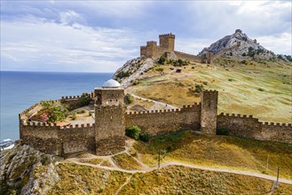 Aerial of the Genoese fortress of Sudak