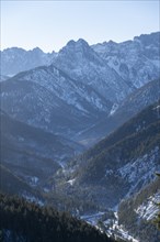 Mountain valley in winter