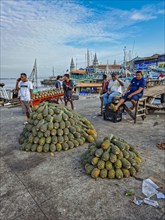 Pineapples for sale in the market area of Belem