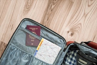 Map passport suitcase