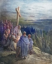 The cross welcomes the army of the Crusaders