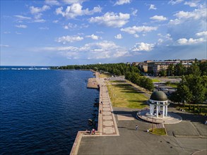 Overlook over Petrozavorsk and lake Onega