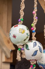 Colorful turkish ceramic balls as souvenirs at street market