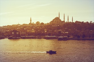 Stanbul city skyline. Travel Turkey background. Urban panoramic view