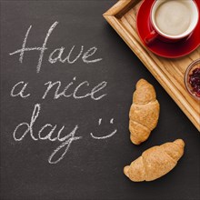 Have nice day message with breakfast