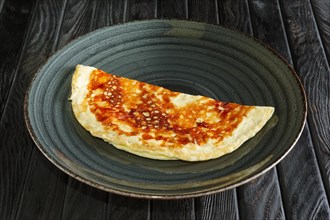 Simple omelet on a plate