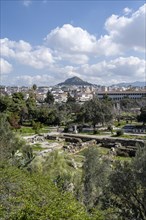 View over the ruins of the Greek Agora of Athens