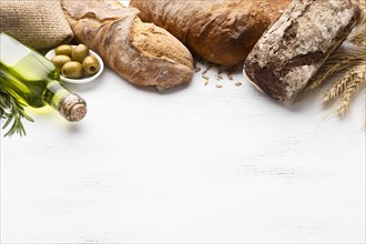 Top view bread concept with copy space. Resolution and high quality beautiful photo