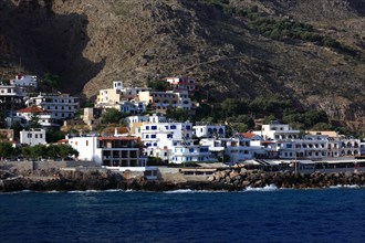 Coastal village of Chora Sfakion in the southwest of the island on the Libyan Sea